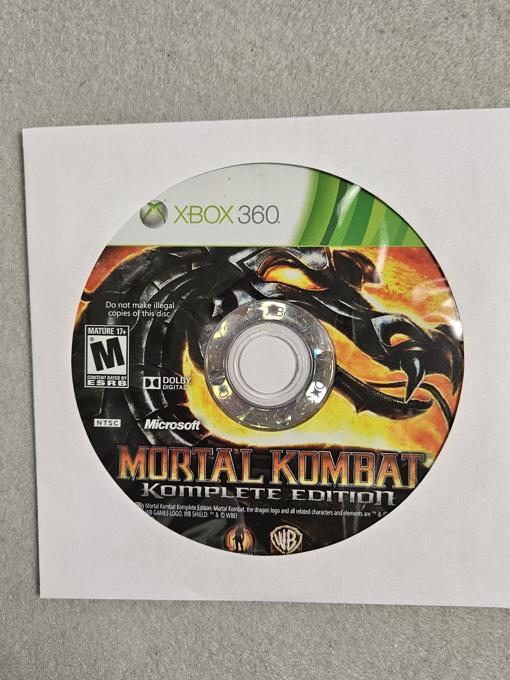 Xbox 360 Mortal Kombat Komplete Edition Game Disc - Picture 2 of 2